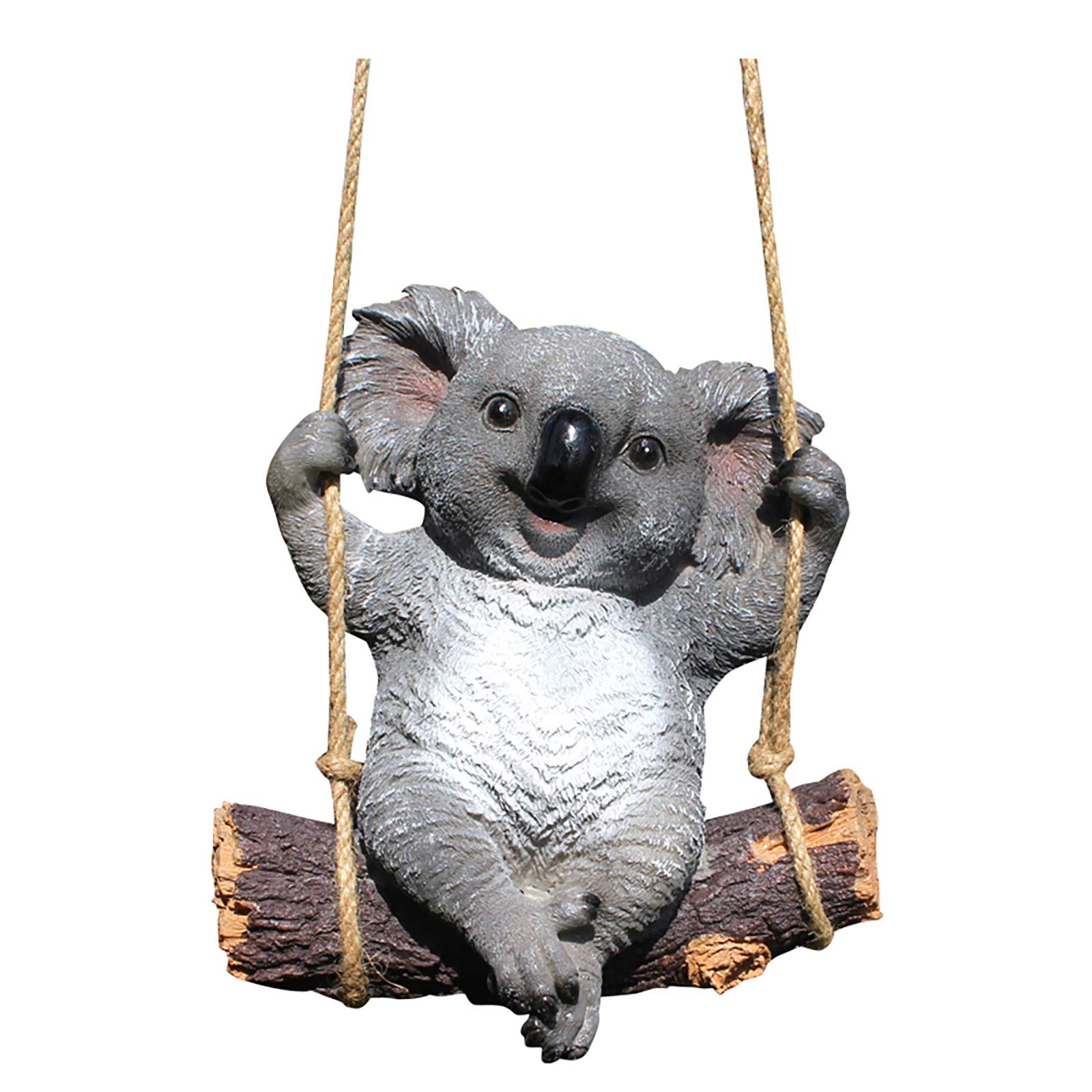 Realistic Swing Koala Bear & Panda Garden Statue - Handcrafted Animal Figurine Decor for Home, Patio, Yard & Lawn | Outdoor Sculpture Ornament for Garden Decorations & Gift Ideas