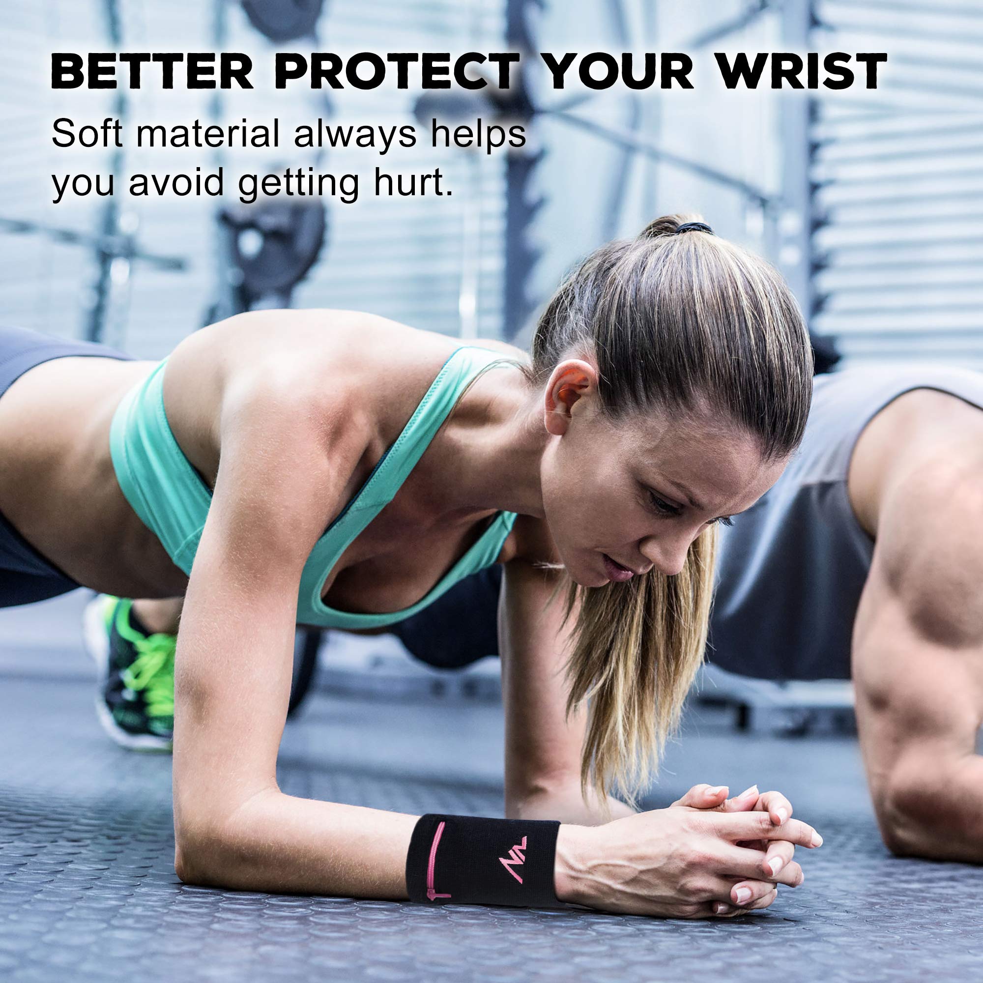 NEWZILL Zipper Wrist Wallet - Cotton Sweatband for Sports & Running