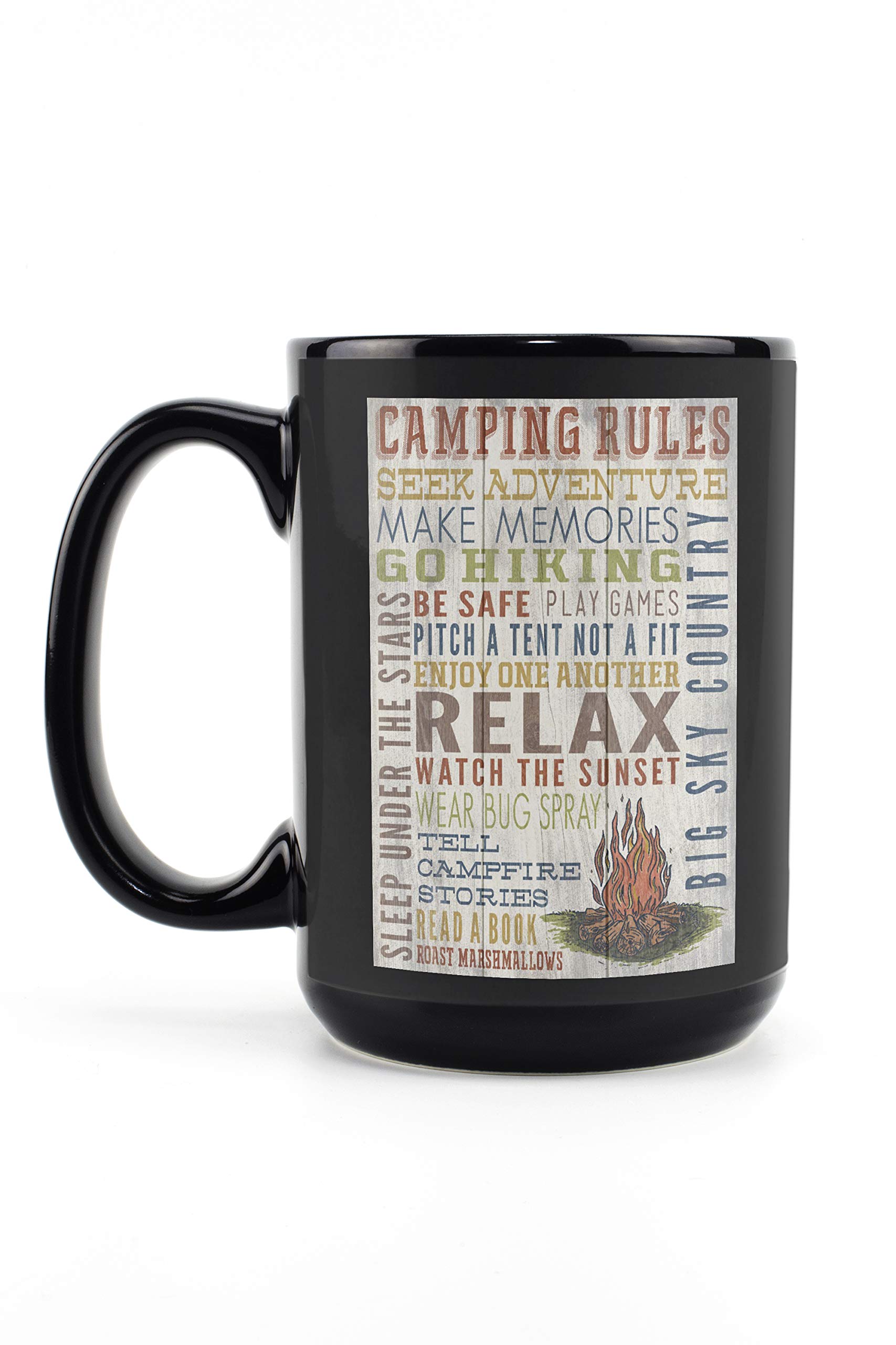 Lantern Press Big Sky Country Montana Rustic Typography Mug - 15oz Black Ceramic Coffee & Tea Cup - Dishwasher & Microwave Safe - Perfect for Home, Office & Camping Gifts