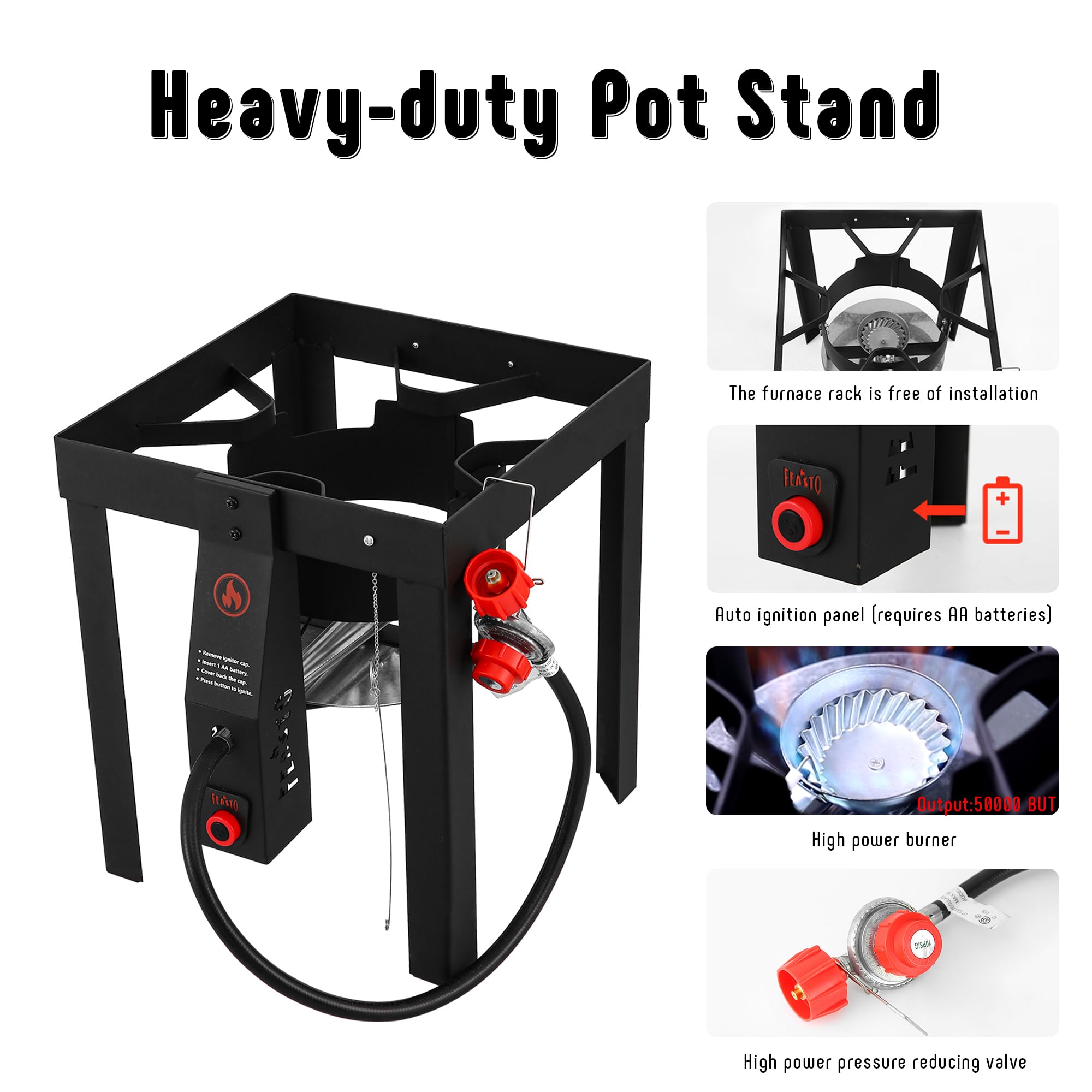 30 Qt Turkey Fryer Kit with Basket & 10QT Fish Fryer - 50,000 BTU Outdoor Propane Burner with Auto Ignition - CSA Certified for Safe Cooking - Perfect for Thanksgiving, Camping, Backyard BBQs & Outdoor Gatherings
