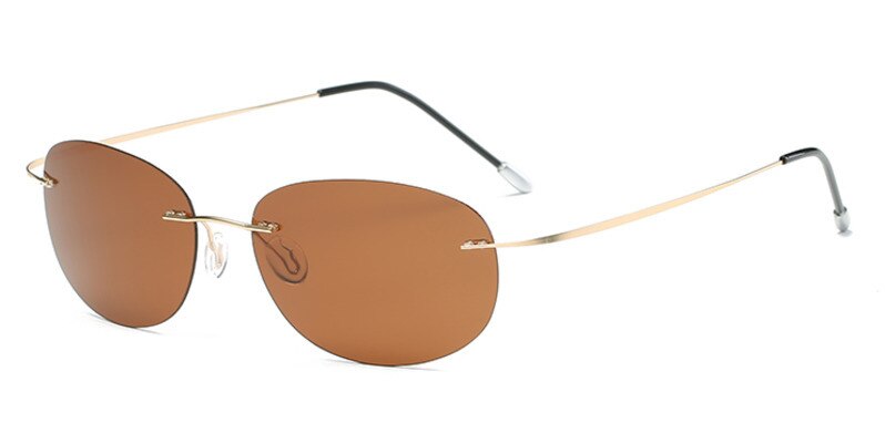 Brightzone Men's Rimless Rectangle Polarized Titanium Sunglasses - UV400 Protection, Lightweight & Durable for Driving, Fishing & Outdoor Activities
