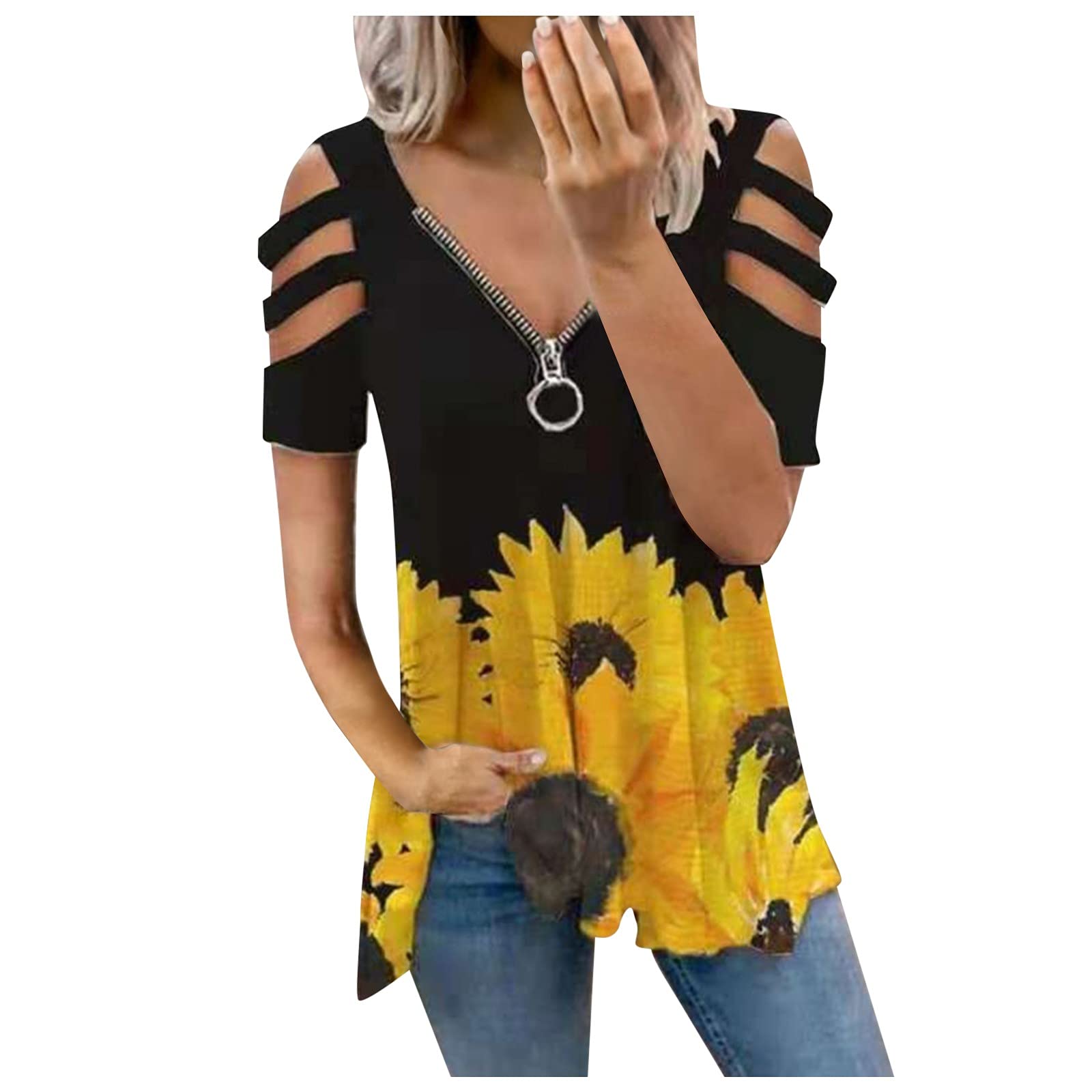 Women's Summer Graphic T-Shirts - Loose Crewneck Printed Blouses & Gym Tees for Casual Wear, Workouts & Outdoor Activities