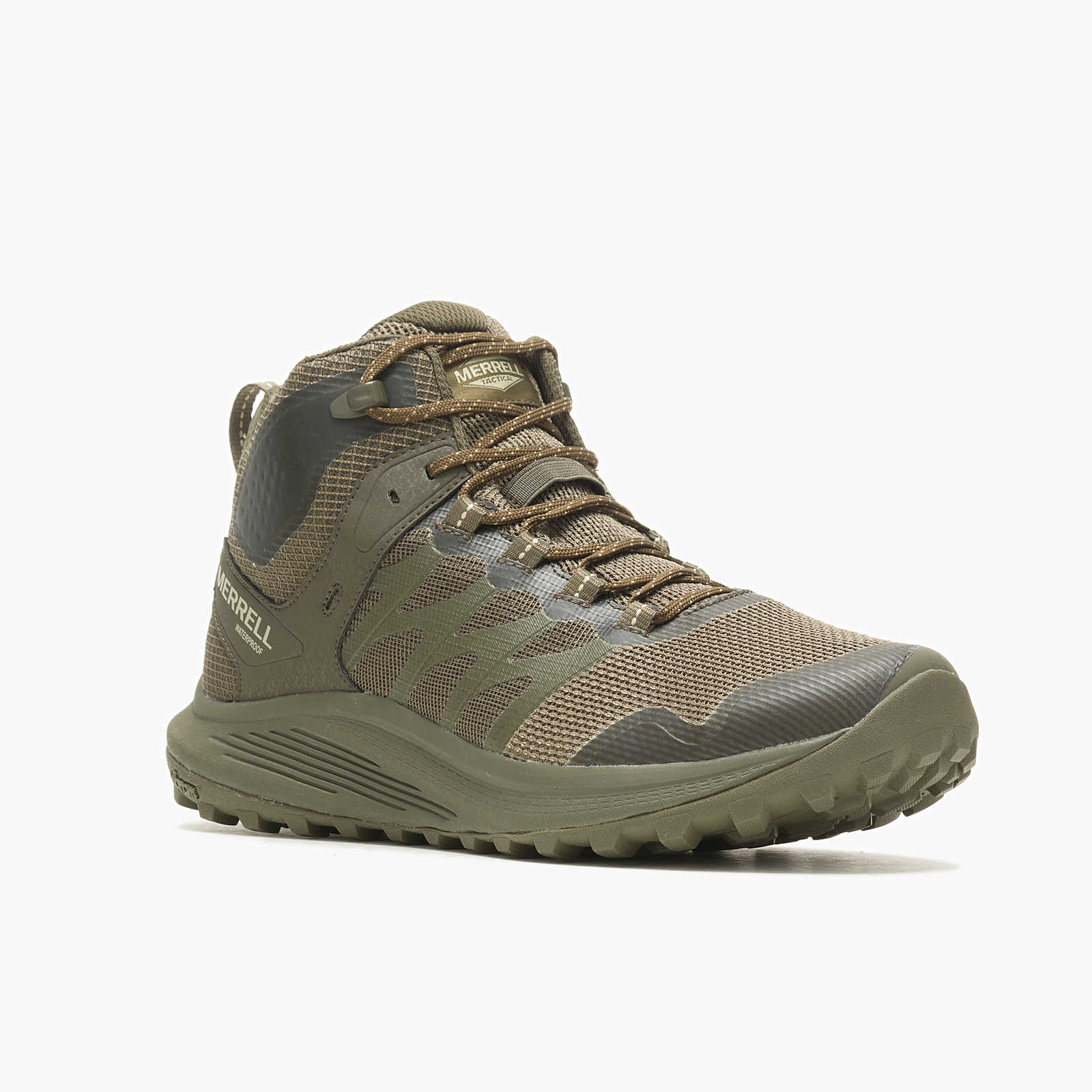 Nova 3 Tactical Men's Waterproof Work Boots - Mid Height Dark Olive - Durable Safety Boots for Construction, Hiking & Outdoor Work