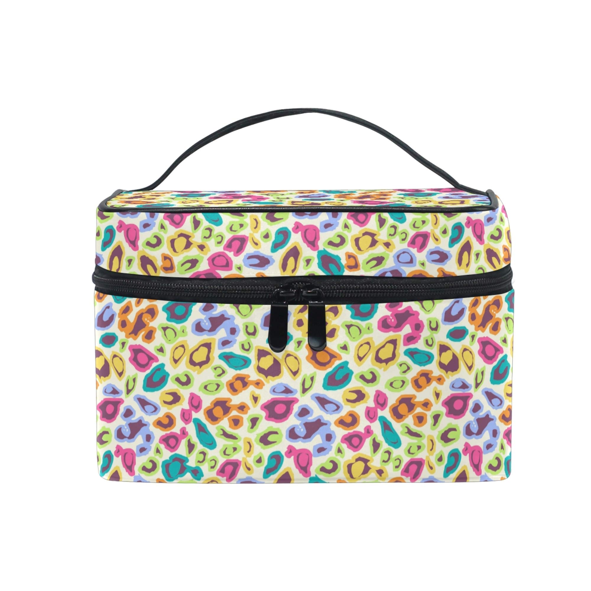 Stylish Cheetah Print Makeup Bag - Waterproof Travel Cosmetic Organizer for Women & Girls | Perfect for Toiletries, Brushes, and Skincare on the Go