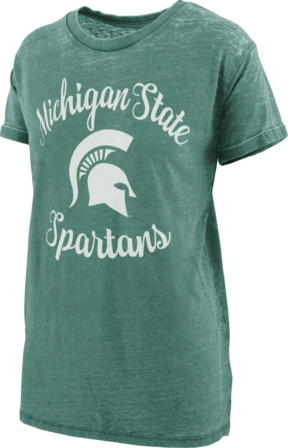 Vintage Michigan State University Women's Short Sleeve Boyfriend T-Shirt - Comfortable Cotton Tee for Casual Wear, College Game Day & Campus Style