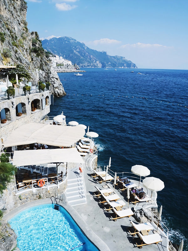 Cliffs of Capri Unframed Art Print - Coastal Wall Decor for Living Room, Bedroom & Office | Mediterranean Landscape Painting | Home & Office Decoration