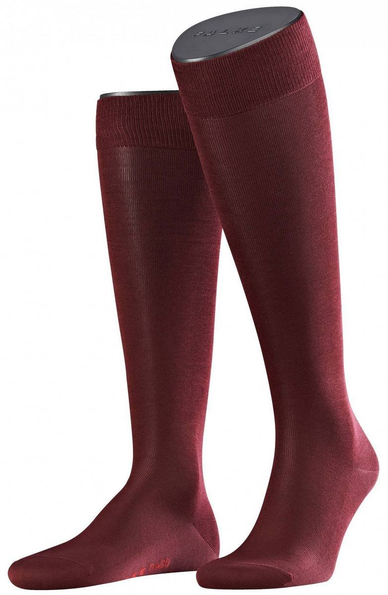 Falke Men's Barolo Tiago Knee High Socks - Burgundy Red for Running, Hiking & Winter Warmth - Premium Comfort & Support