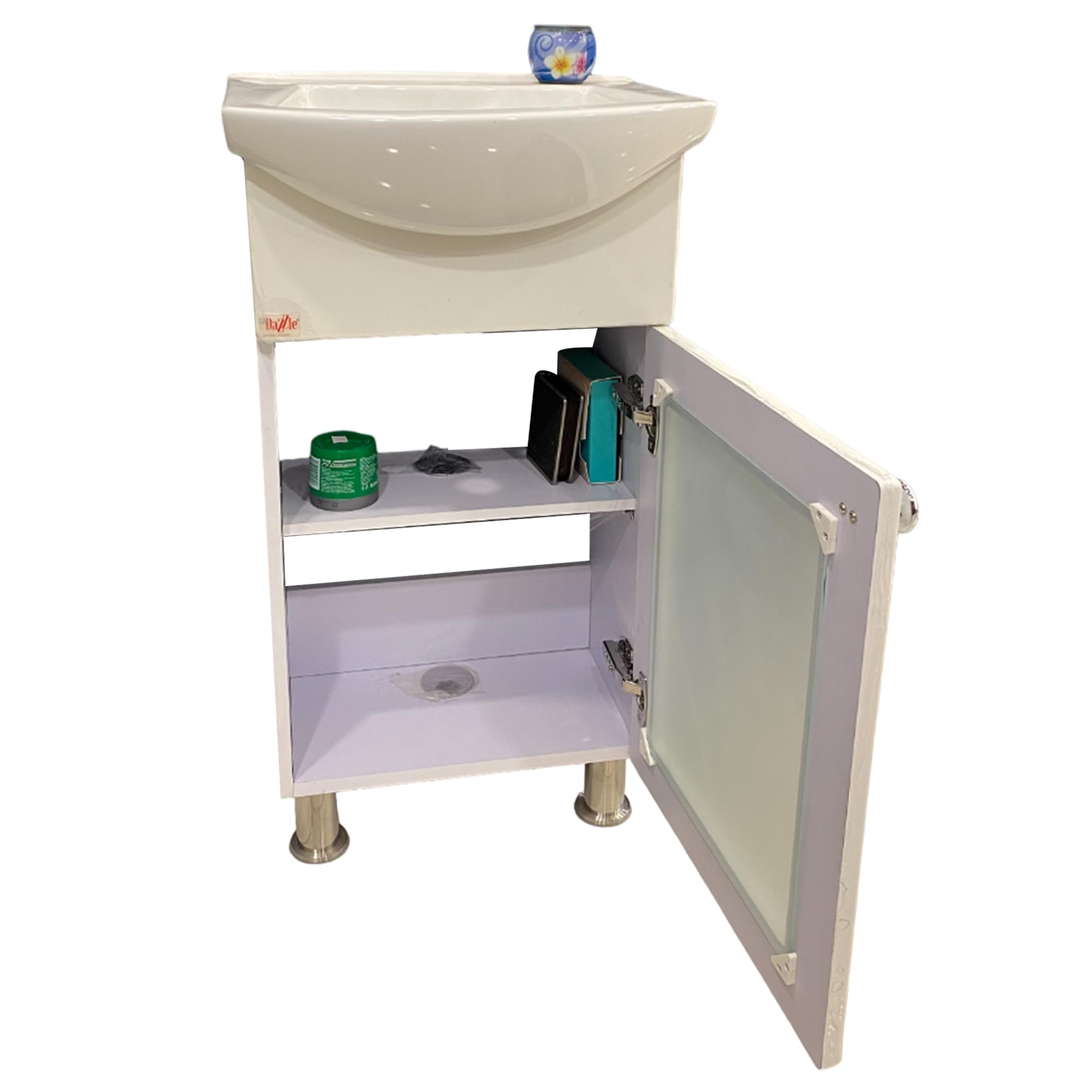 Dazzle Kitchen Modular BWR Plywood Vanity Washbasin Cabinet (White) - Waterproof Bathroom Storage for Modern Homes, Perfect for Small Spaces & Apartment Living