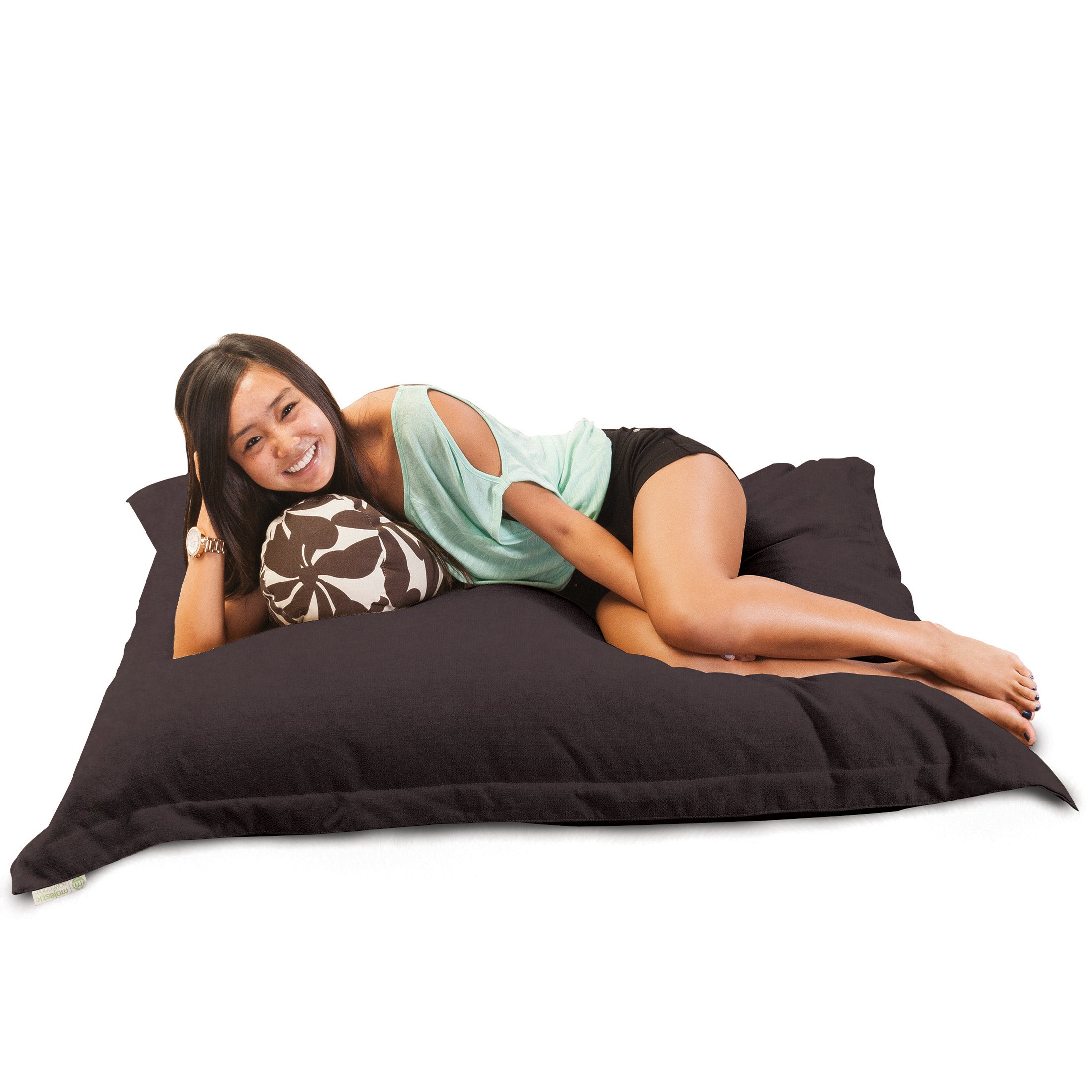 Majestic Home Goods Villa Floor Pillow - Soft & Comfortable Storm Gray Cushion for Living Room, Bedroom, Yoga & Meditation