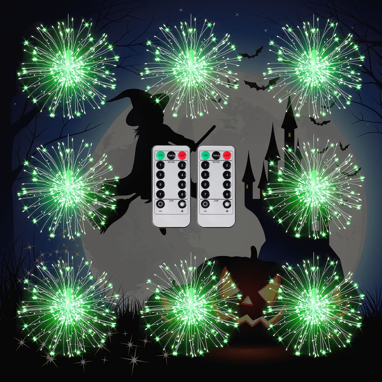 MIDDIA 8 Pcs Battery Operated Fairy Lights with Remote - Waterproof Christmas Lights for Outdoor Wedding Party Holiday Decorations - Perfect for Tree, Bedroom, Garden, Tent and Curtain Decor
