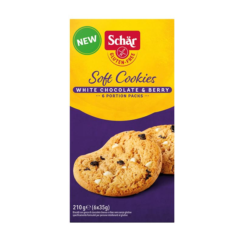 Soft Cookie White Chocolate & Berry Shär 210g - Gluten-Free Snacks for Travel, Office & Healthy Dessert | Vegan & Low Sugar Treats