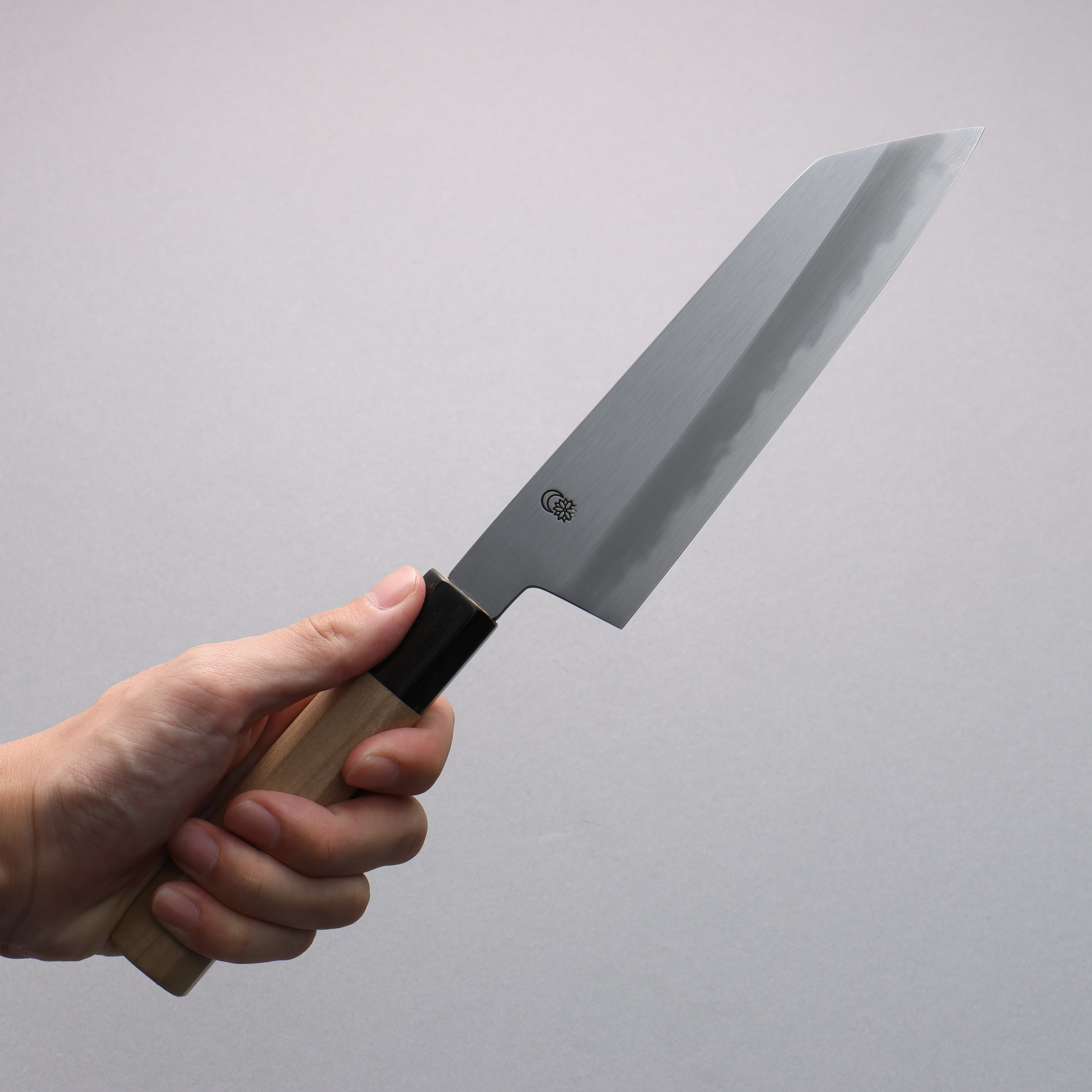 Premium Kikuzuki White Steel No.2 Kiritsuke Santoku Knife 180mm - Japanese Chef Knife with Magnolia Wood Handle - Perfect for Slicing, Dicing & Precision Cutting in Professional Kitchens & Home Cooking