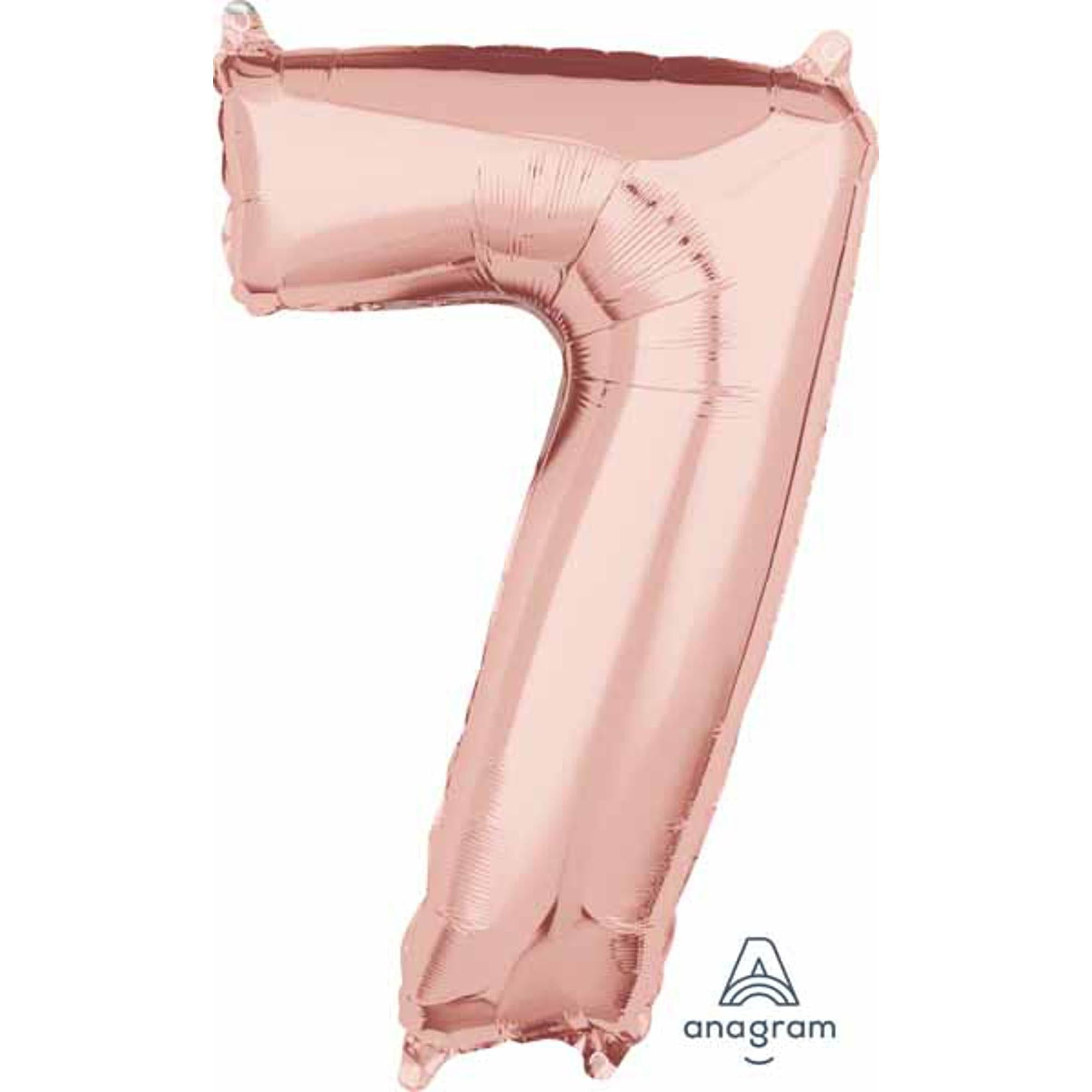 26 Inch Rose Gold Number 7 Foil Balloon for Birthday Party Decorations, Graduation, Anniversary & Baby Shower Celebrations