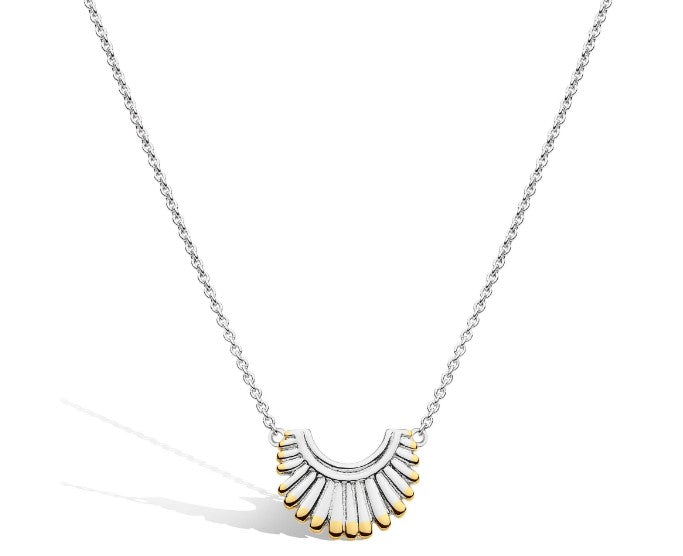 Elegant Essence Radiance Golden Small Fan Necklace - Perfect for Weddings, Parties & Special Occasions