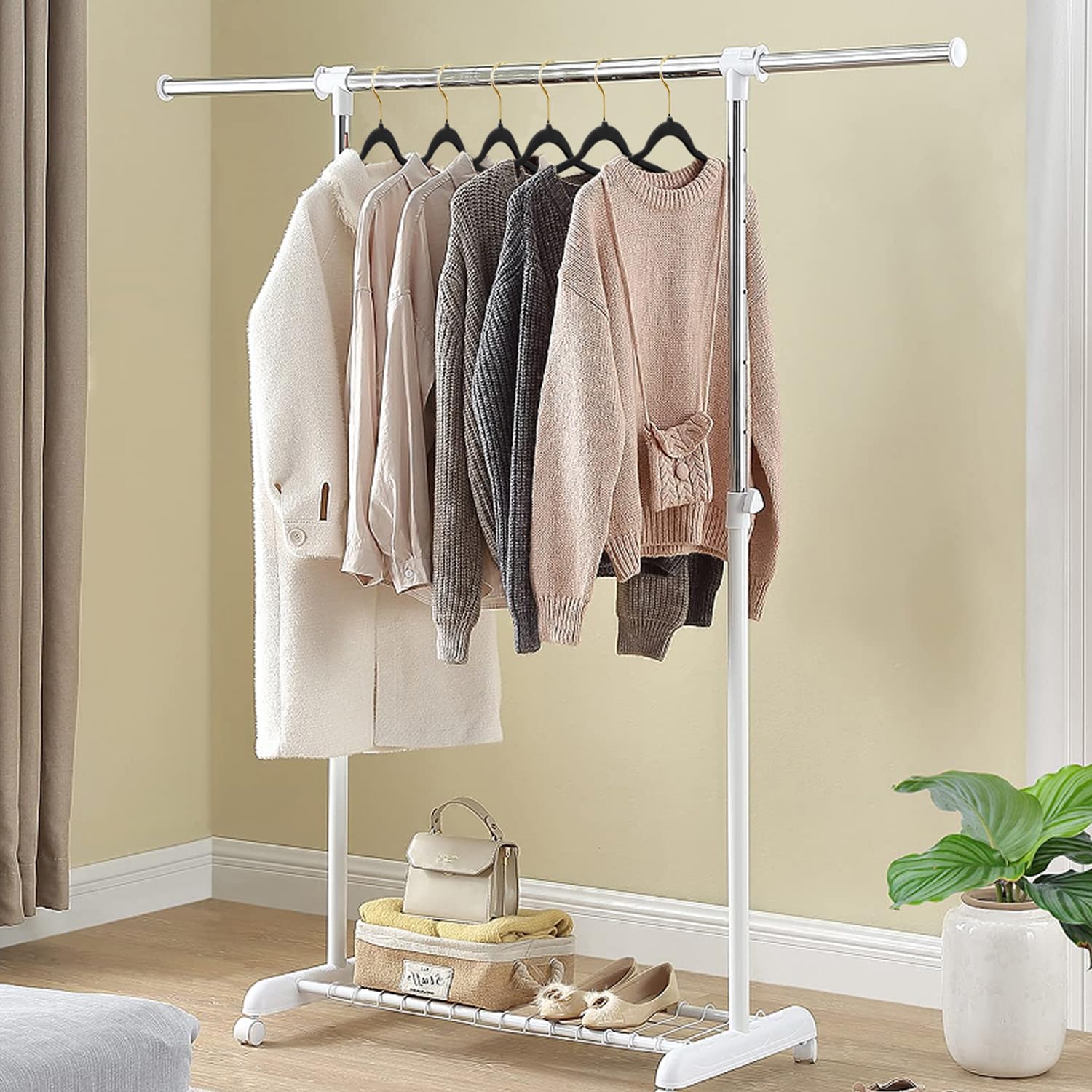 36 Pack Velvet Non-Slip Clothes Hangers with Shoulder Notches - 17.3 Inch Space-Saving Hangers for Dresses, Skirts & Shirts - Heavy Duty Black Velvet Hangers with Gold Hook - Perfect for Closet Organization & Wardrobe Storage