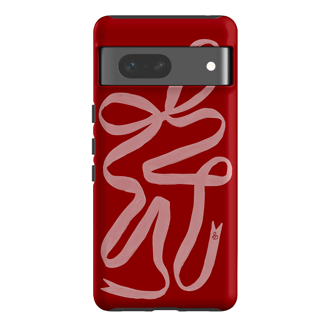 Cupid's Bow Ribbon Phone Case for iPhone & Samsung - Elegant Valentine's Day Gift for Her, Romantic Couple Accessory | Perfect for Dating, Anniversaries & Special Occasions