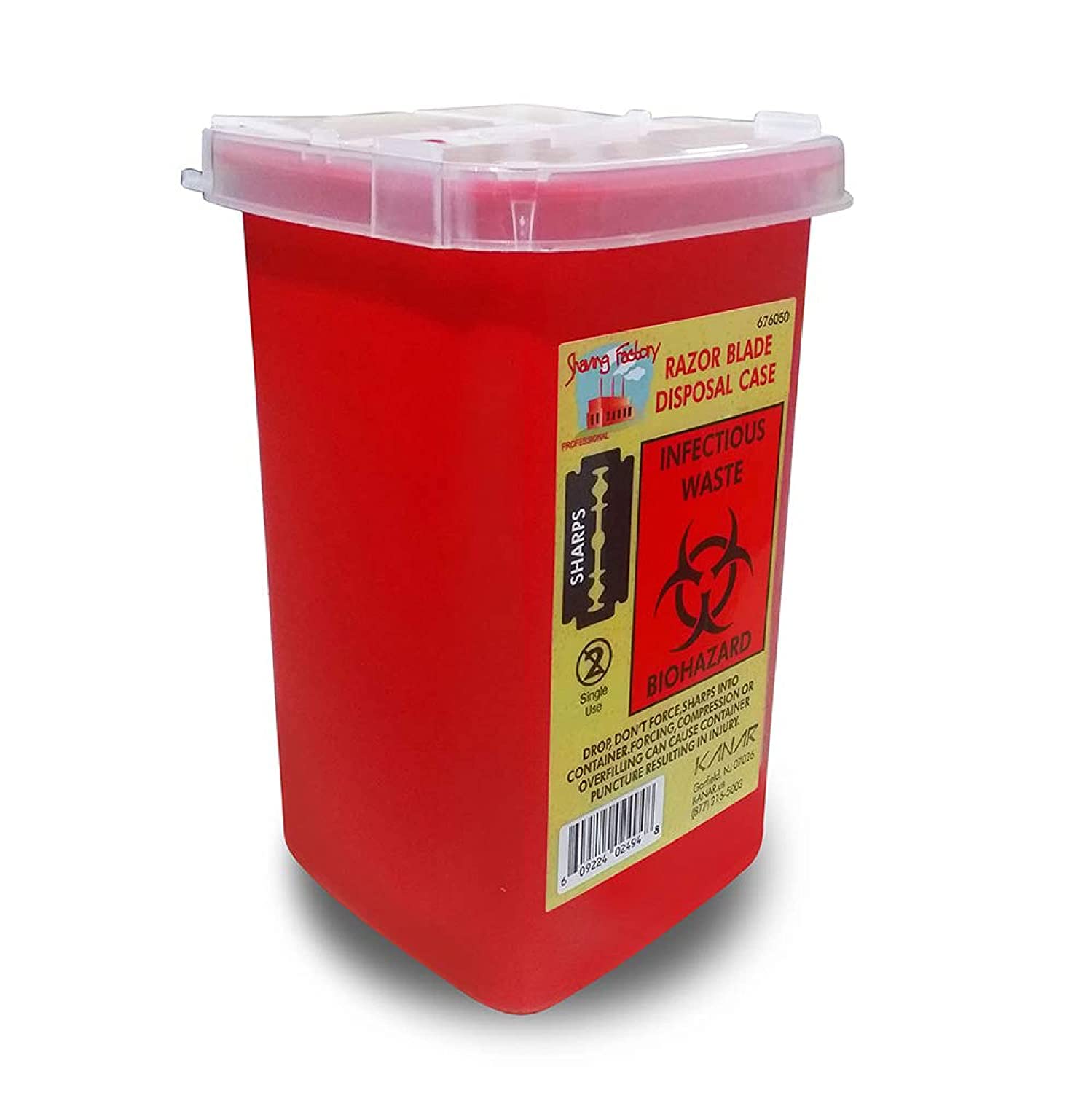 The Shave Factory Blade Dispenser - 12 Pack | Safe Razor Blade & Needle Disposal Container for Home, Salon & Tattoo Studios | Durable Sharps Waste Storage Solution