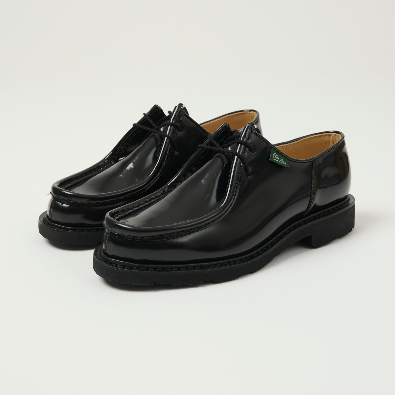Paraboot Michael Griff II Women's Leather Shoes - Glossy Black for Casual & Office Wear
