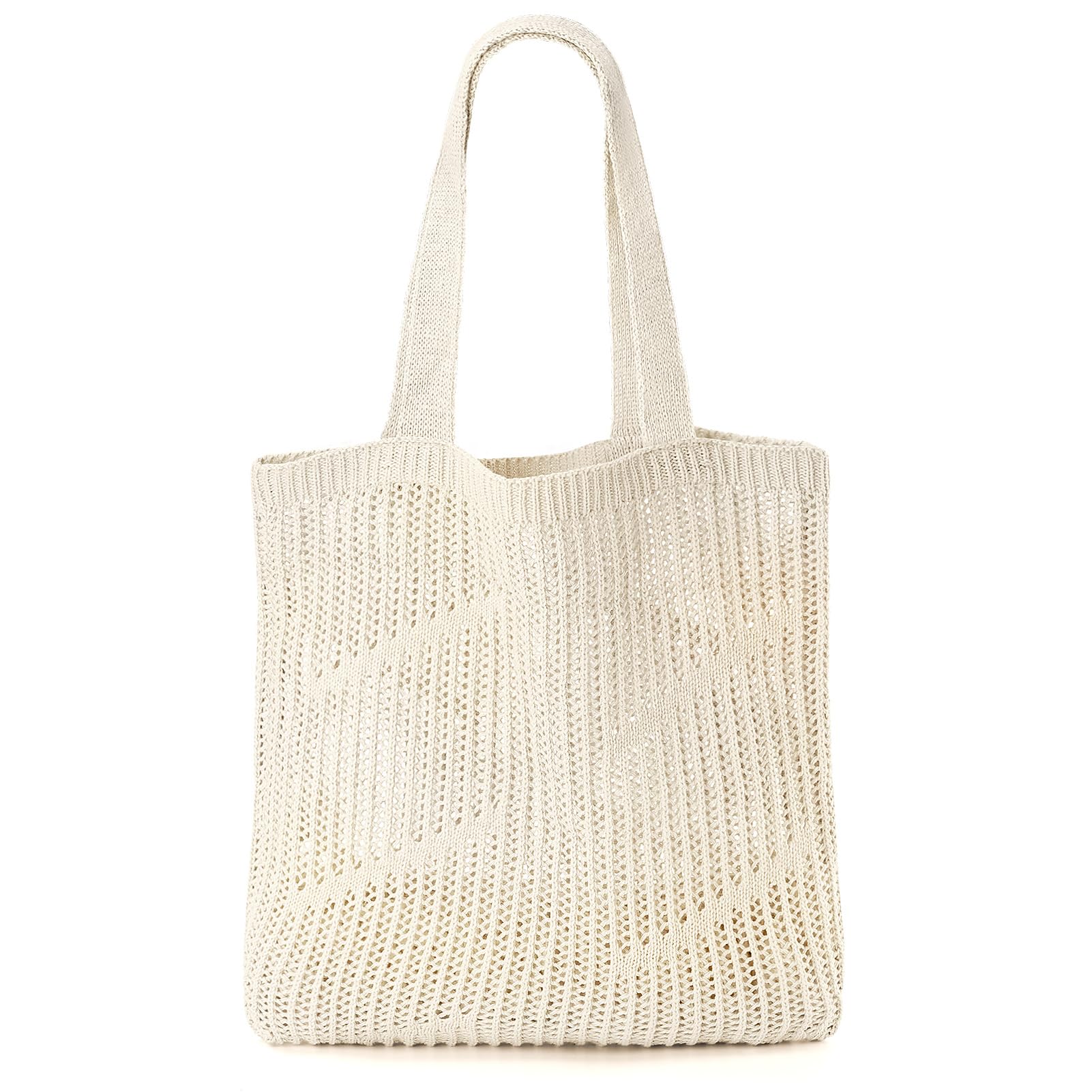 Crochet Tote Bag for Women - Large Beach Mesh Knitted Shoulder Bag with Hollow Design - Stylish Hobo Handbag for Summer Outings, Shopping, and Beach Vacations