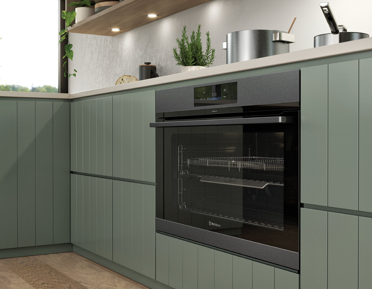 Westinghouse WVEP9917DD 90cm Pyrolytic Oven with SteamBake Function - Dark Stainless Steel | Perfect for Baking, Roasting & Self-Cleaning | Ideal for Home Kitchens & Professional Chefs