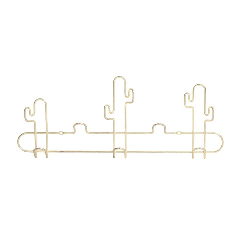 Stylish Iron Cactus Wall Hooks - Gold Coat & Key Holder for Home Decor - Perfect for Entryway, Bedroom & Bathroom Organization