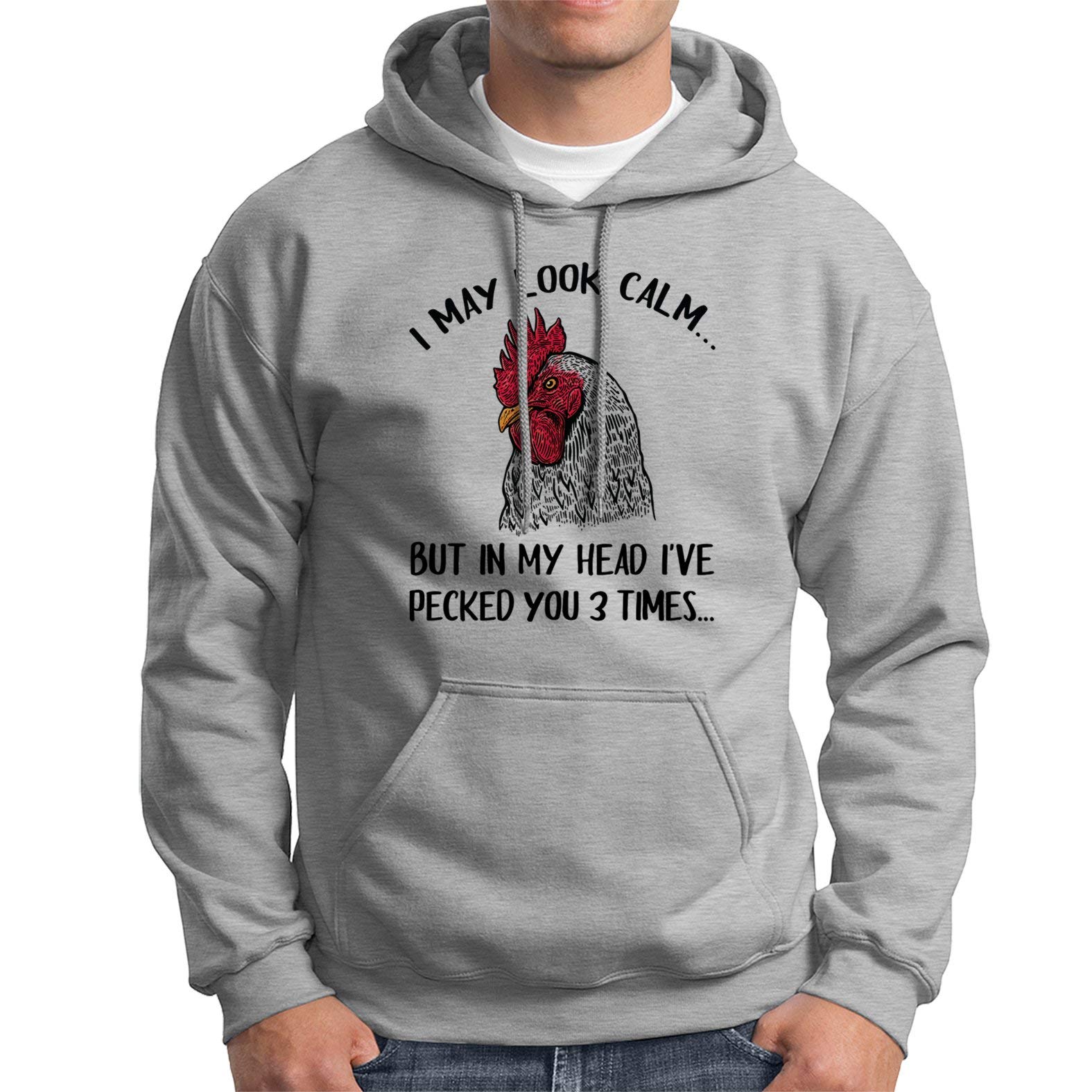 Funny Chicken Hoodie for Men & Women - Cute Long Sleeve Hooded Sweatshirt Gift - Perfect for Casual Wear, Costume Parties & Animal Lovers