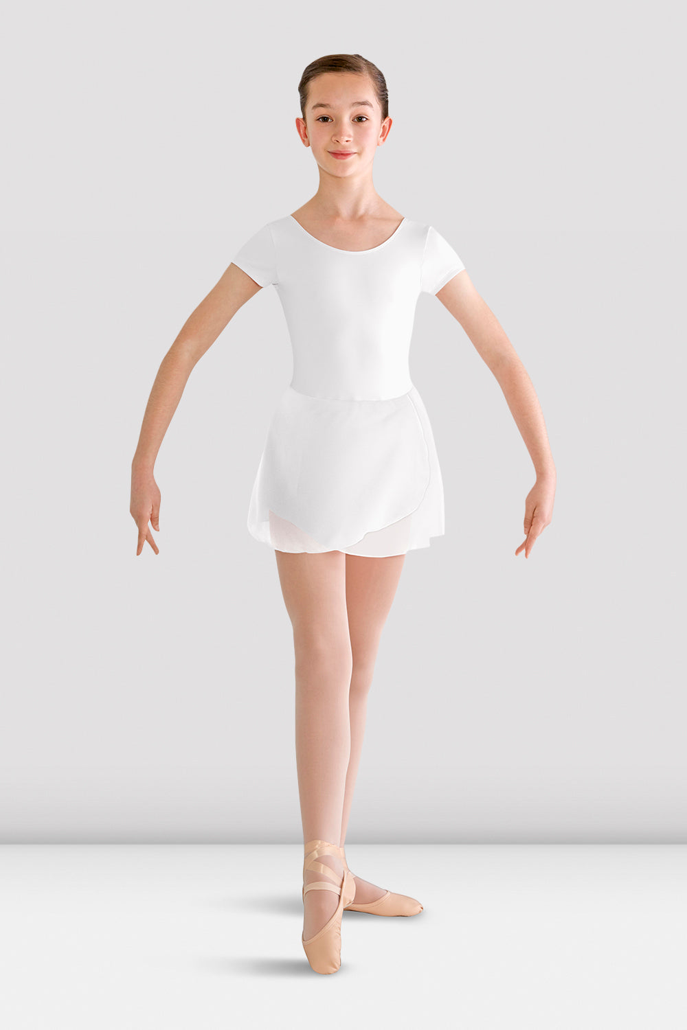 Girls Prisha Short Sleeve Skirted Leotard - Ballet Dance Gymnastics Leotard for Toddler & Kids - Perfect for Dance Class, Recital & Performance
