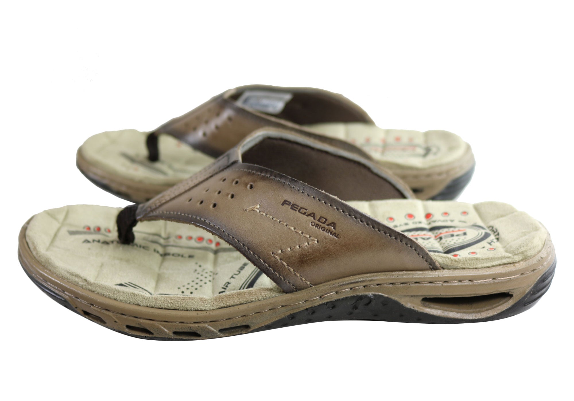 Phillip Men's Leather Cushioned Thong Sandals - Comfortable Flip Flops for Summer - Handmade in Brazil - Perfect for Beach, Pool & Casual Wear