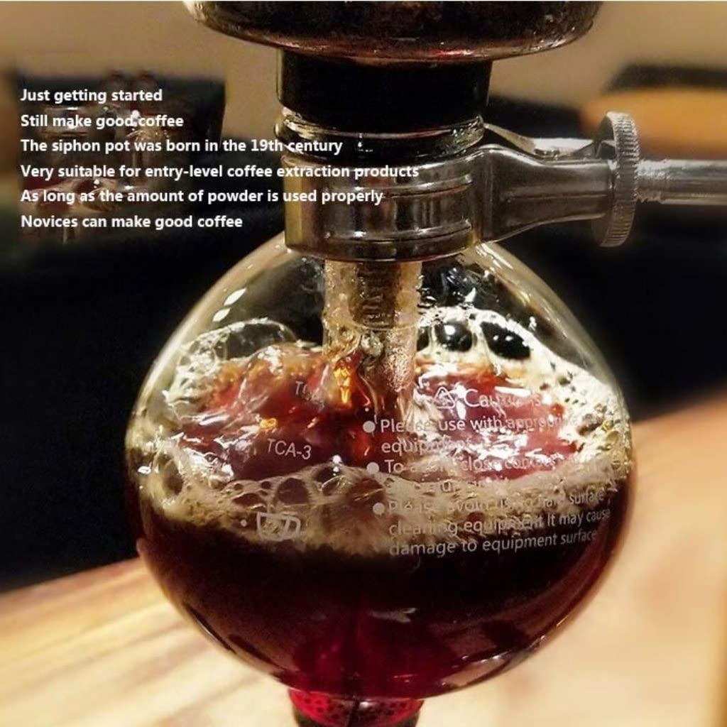 Premium Syphon Coffee Maker with Alcohol Lamp - High-Temperature Resistant Glass Brewer for 3-5 Servings (3-Person Capacity) - Perfect for Home Brewing, Coffee Shops & Gifts