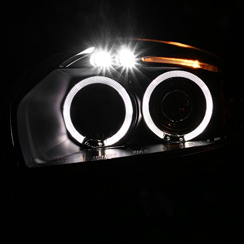 Spec-D Tuning 2LHP-ELP06JM-TM Black Dual Halo LED Projector Headlights - Compatible with Mitsubishi Eclipse | High-Performance Lighting for Night Driving & Car Customization