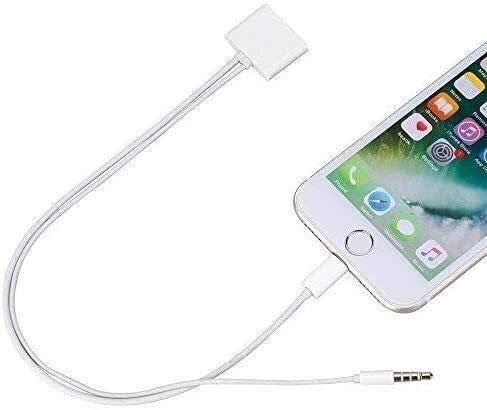Belcompany Lightning to 30 Pin Adapter Cable with 3.5mm AUX Audio Port for iPhone - Perfect for Car Audio, Home Stereo & Charging