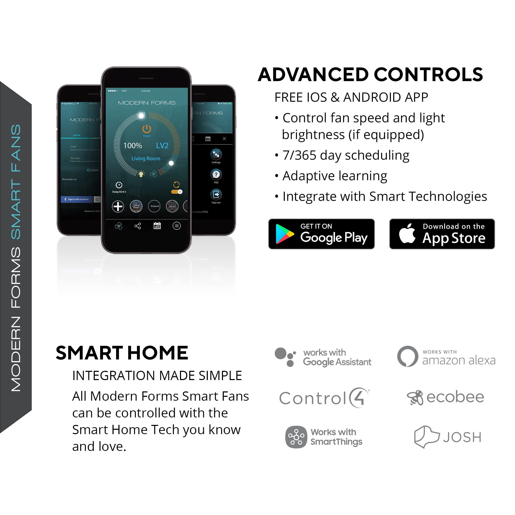 Roboto 62in Smart Ceiling Fan with Remote - Matte Black, 3-Blade, Alexa & Google Assistant Compatible, Works with Samsung Things, iOS & Android App - Perfect for Living Room, Bedroom, and Patio