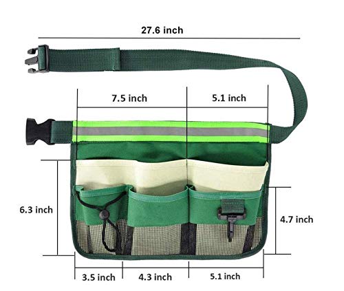 Durable Gardening Tools Belt with Waist Bag - Heavy Duty Hanging Pouch for Garden Tools Organizer | Perfect for Landscaping, Planting & Outdoor Yard Work