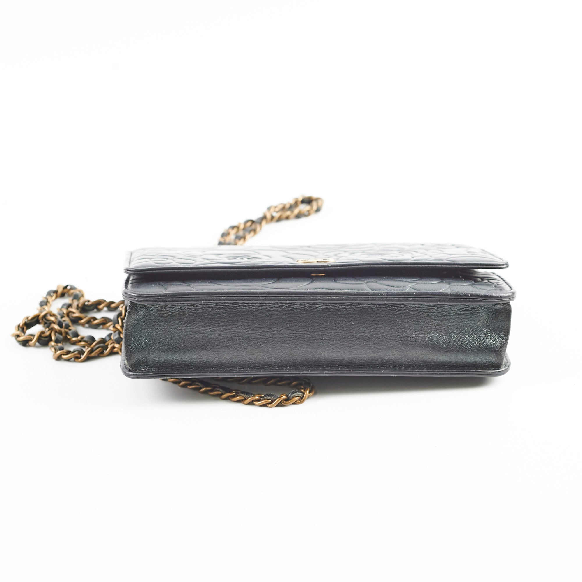 Chanel Camelia Embossed Wallet On Chain WOC Iridescent Green Crossbody Bag - Perfect for Evening Parties, Date Nights & Special Occasions