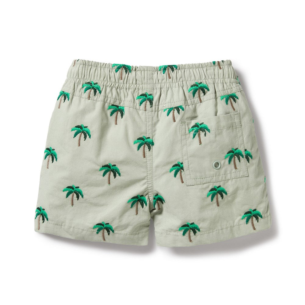 Men's Quick-Dry Swim Trunks - Lightweight Beach Board Shorts for Swimming, Surfing & Summer Vacation - Forest Palm Print
