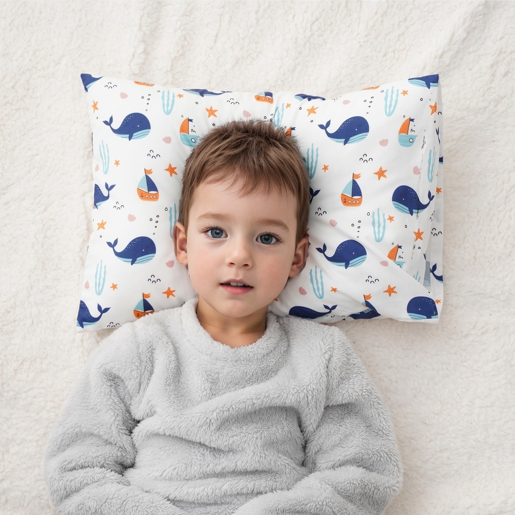 Soft Cotton Toddler Pillow for Kids 2-5 Years - 13x18 Inch for Comfortable Sleep