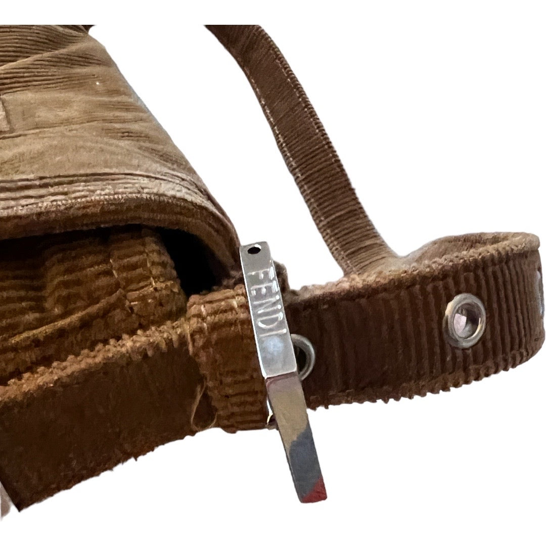 FENDI Corduroy Baguette Bag - Luxury Designer Crossbody Purse for Women | Perfect for Everyday Use, Parties & Travel