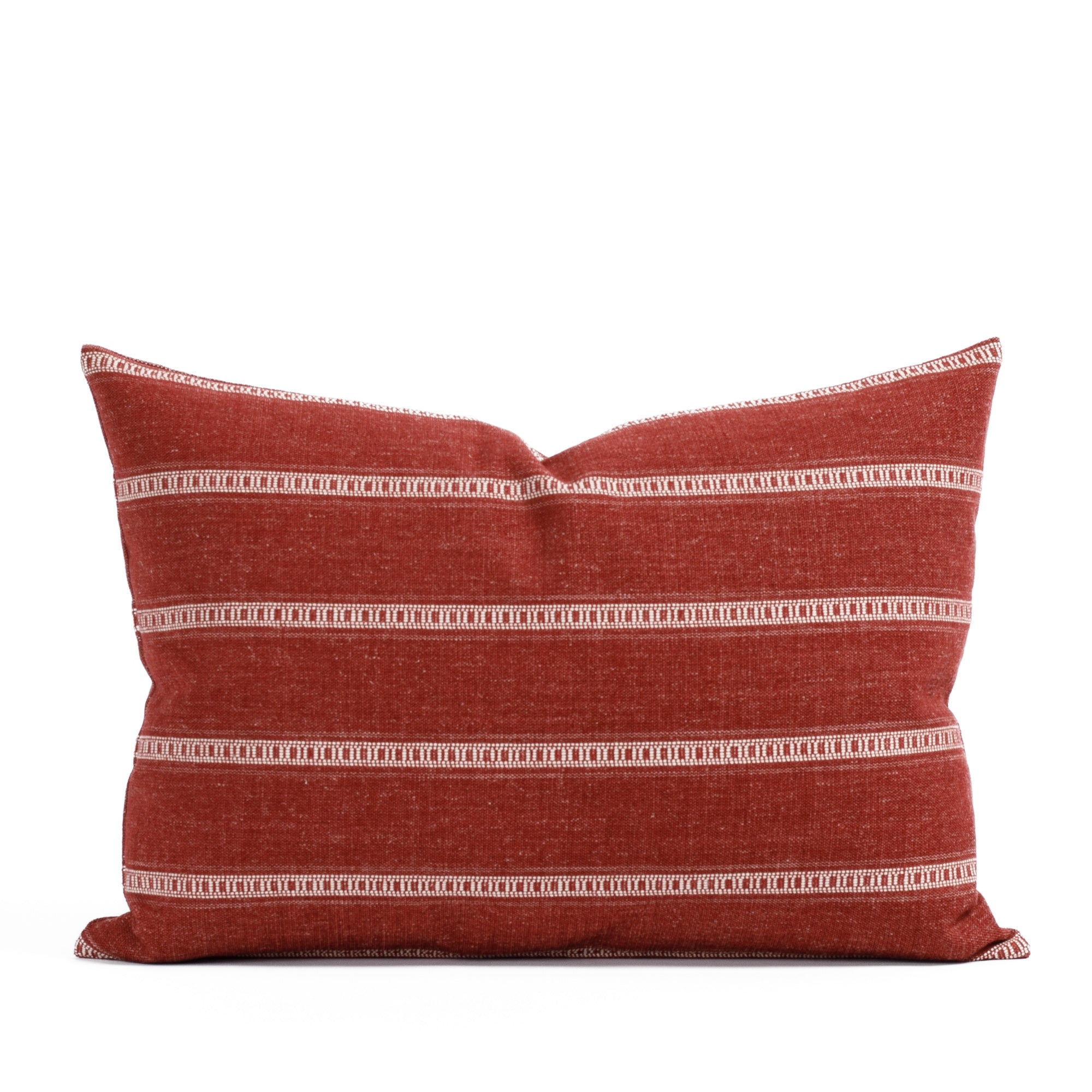 Brunswick Stripe 14x20 Lumbar Pillow in Pomegranate - Decorative Cushion for Sofa, Bed & Home Decor