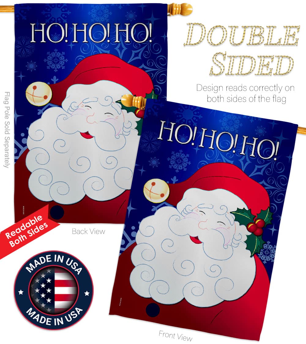 Santa Ho Winter Christmas House Flag Set 28x40