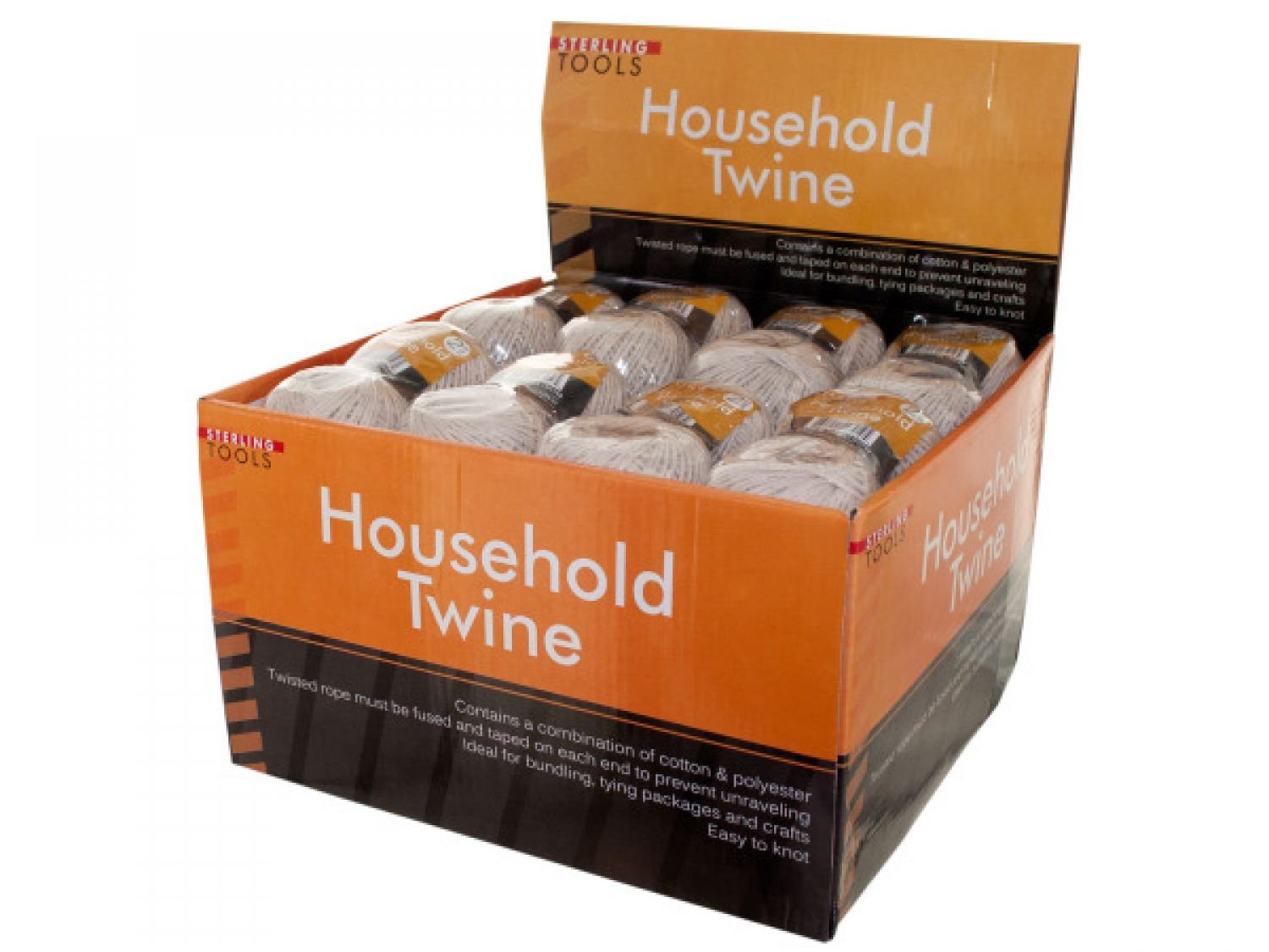 StarSun Depot 24-Pack Household Twine Countertop Display for Crafting, Gift Wrapping & DIY Projects - Durable Cotton Twine for Home, Office & Hardware Use
