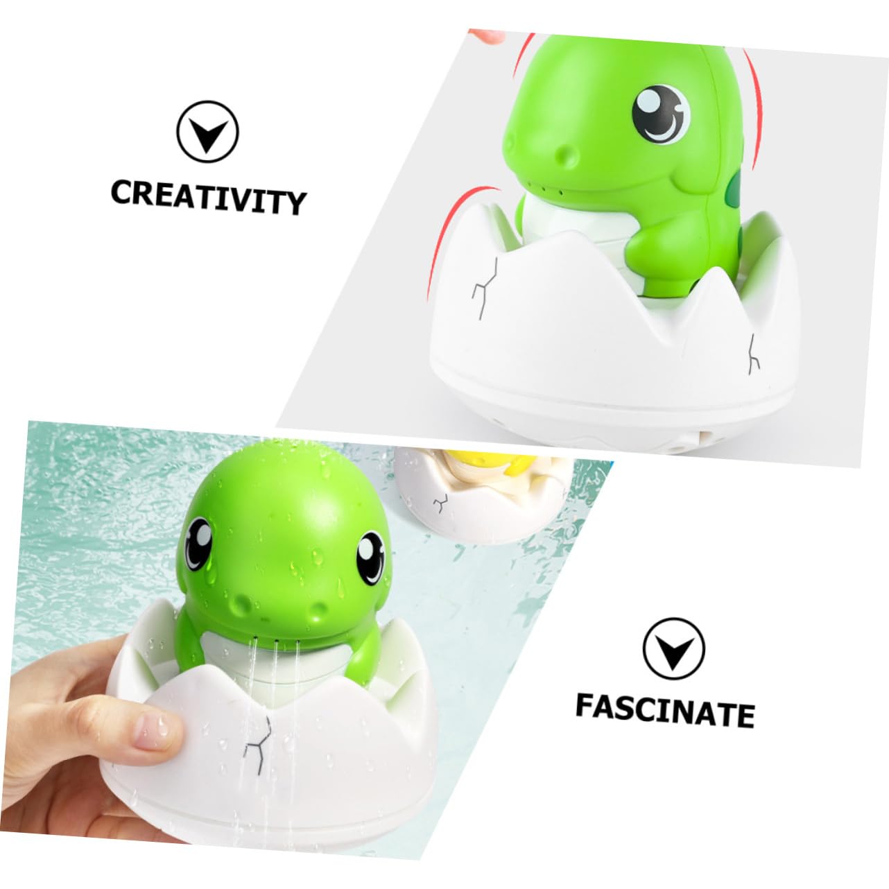 FAVOMOTO 2 Pack Dinosaur Bath Toys with LED Lights - Rechargeable 1200mAh Battery for Kids, Fun Bathtub Toys for Toddlers - Perfect for Bath Time Play, Sensory Development & Underwater Adventures