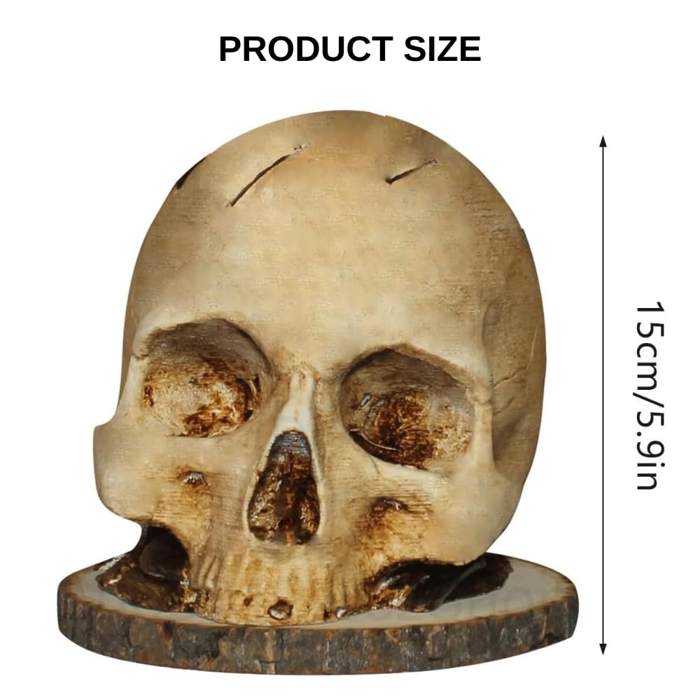 Horror-Themed Skull Knife Holder for Kitchen - Resin Halloween Knife Block with Skeleton Design | Perfect for Gothic Kitchen Decor, Halloween Party Display & Scary Fruit Storage Rack