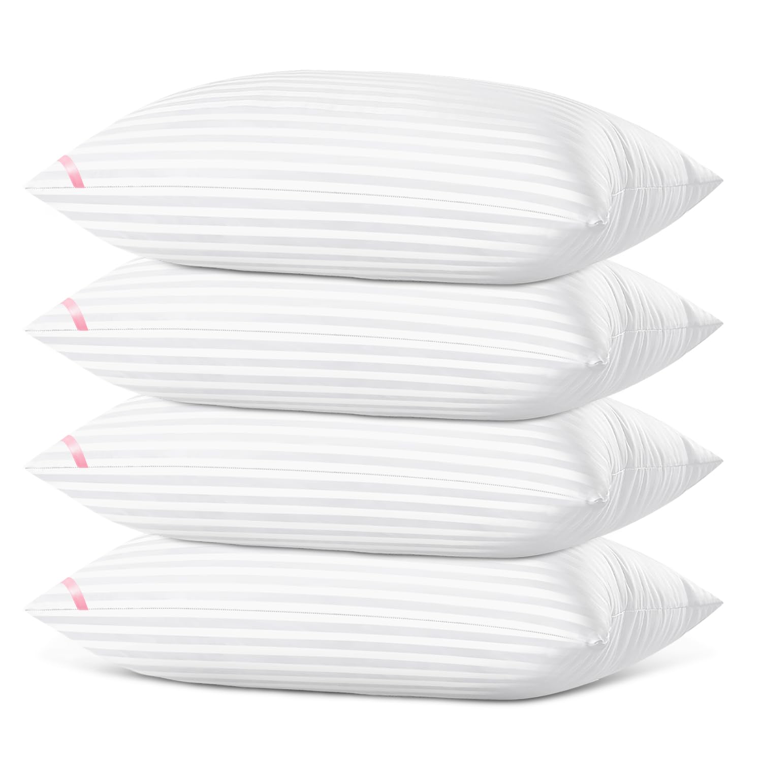 EIUE 4 Pack Bed Pillows for Sleeping - Super Soft Down Alternative Microfiber Pillows for Side & Back Sleepers - Queen Size (White) - Perfect for Home, Hotel, Guest Room & Dorm Use