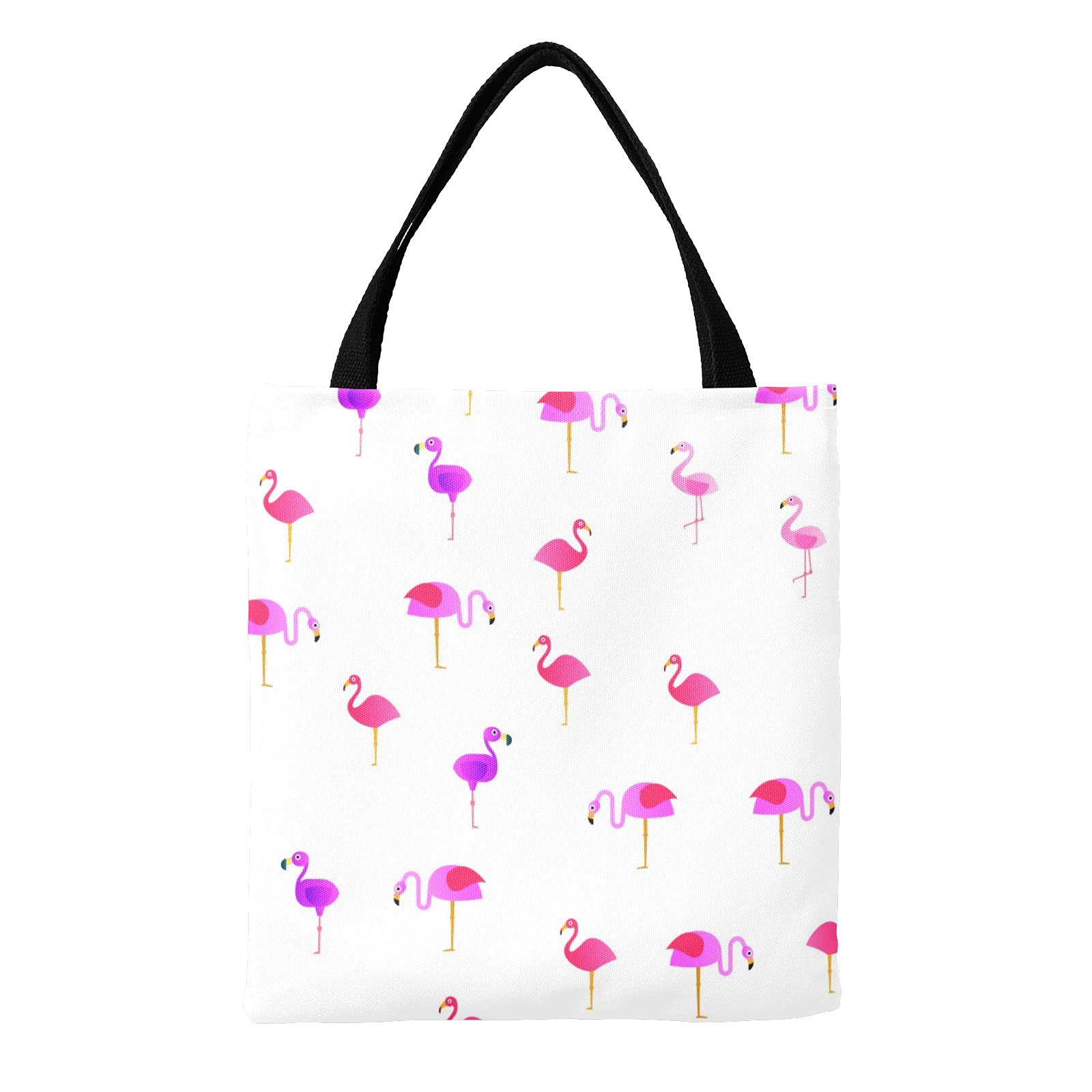 Stylish Flamingo Print Canvas Tote Bag - Eco-Friendly Reusable Shopping Bag for Women, Beach, Travel & School - Perfect Gift Idea for Bird Lovers