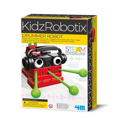 4M KidzRobotix Drummer Robot - STEM Educational Toy for Kids Ages 8+, Build Your Own Drumming Robot - Perfect for Science Projects, Birthday Gifts & Learning Robotics at Home