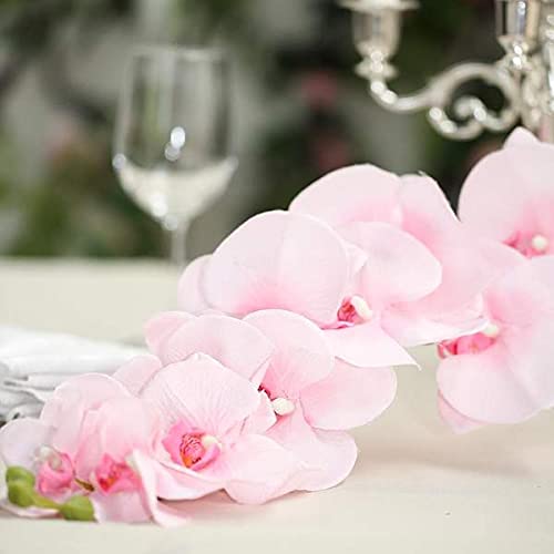 40 Inch Artificial Phalaenopsis Silk Orchid Flowers - Real Touch Pink Fake Orchid Branches for Home, Office, Wedding Decor - Pack of 2 - Perfect for Centerpieces, Table Arrangements & Wall Decor