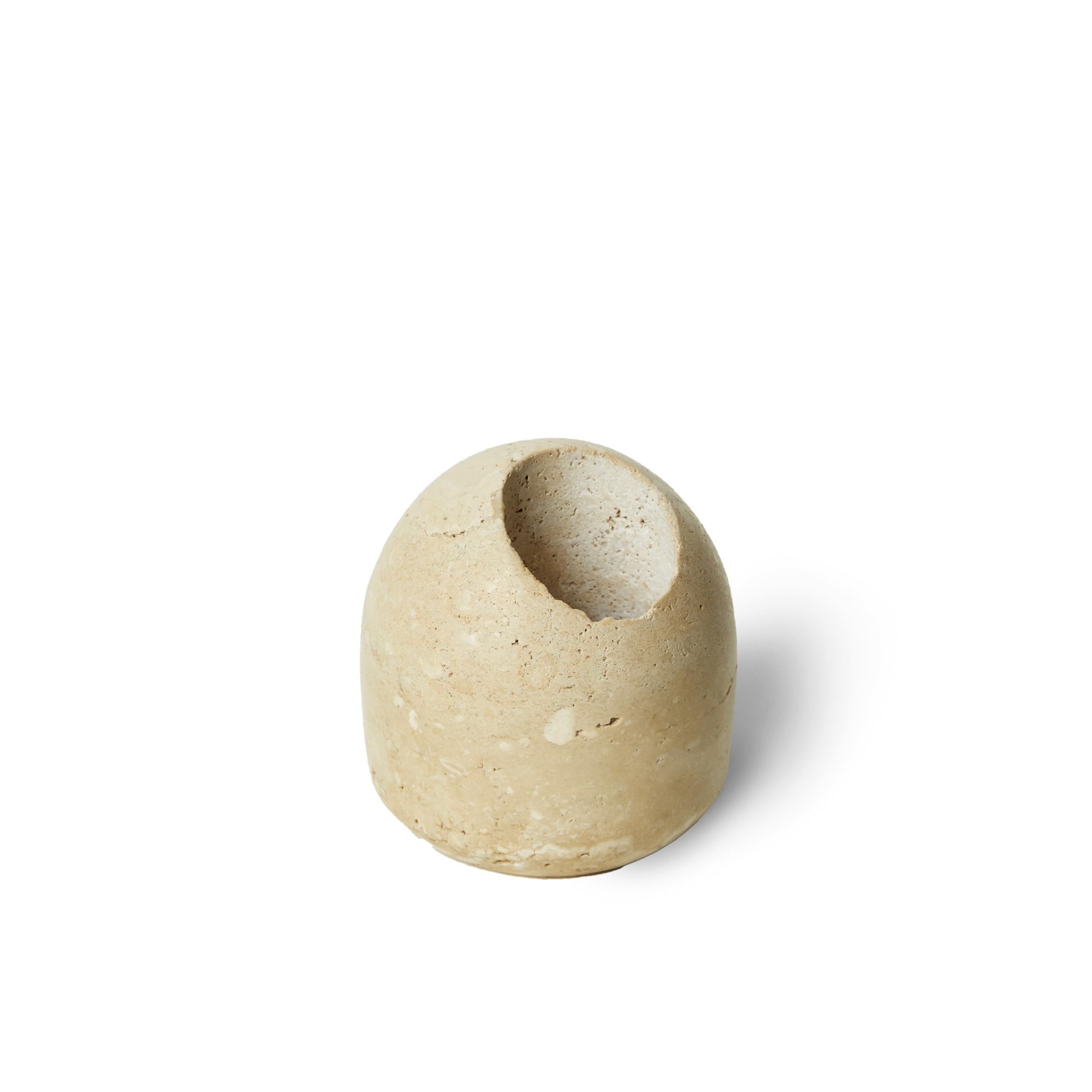 100% Natural Travertine Toothpick & Match Holder - Elegant Beige Stone Match Jar for Candles, Bathroom Decor (2.1x2.1x2.2 inches) - Perfect for Home, Kitchen, Restaurant & Gift Giving - Toothpicks Not Included