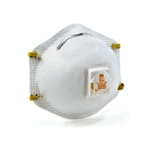 3M 8511 N95 Particulate Respirator with Cool Flow Exhalation Valve - Box of 10 Masks for Dust, Pollen & Airborne Particles - Ideal for Construction, Woodworking & DIY Projects