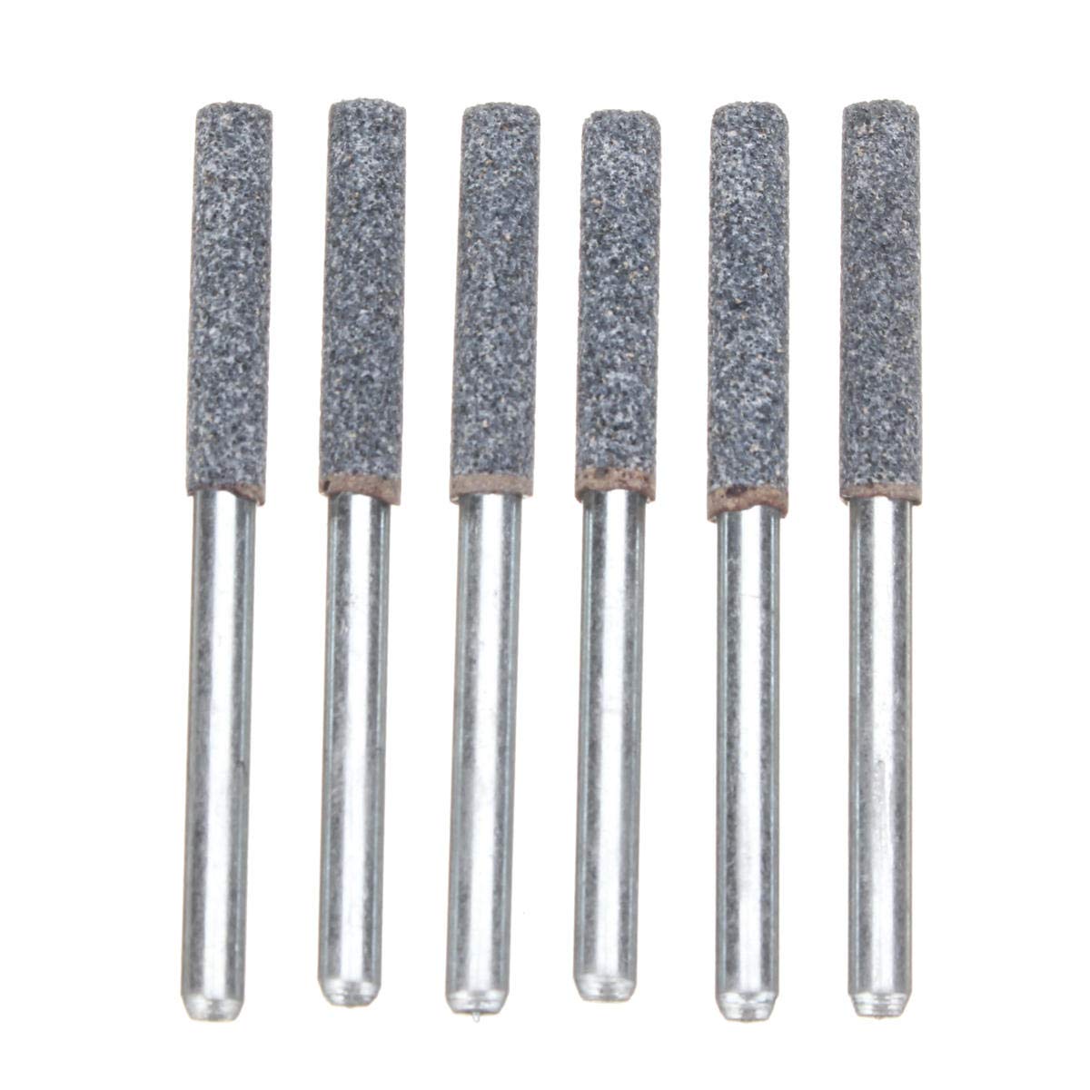 6Pcs 5/32 Inch Diamond Grinding Stones for Chainsaw Sharpener - 3mm Shank Drill Adapter - Perfect for Chainsaw Maintenance & Woodworking Projects