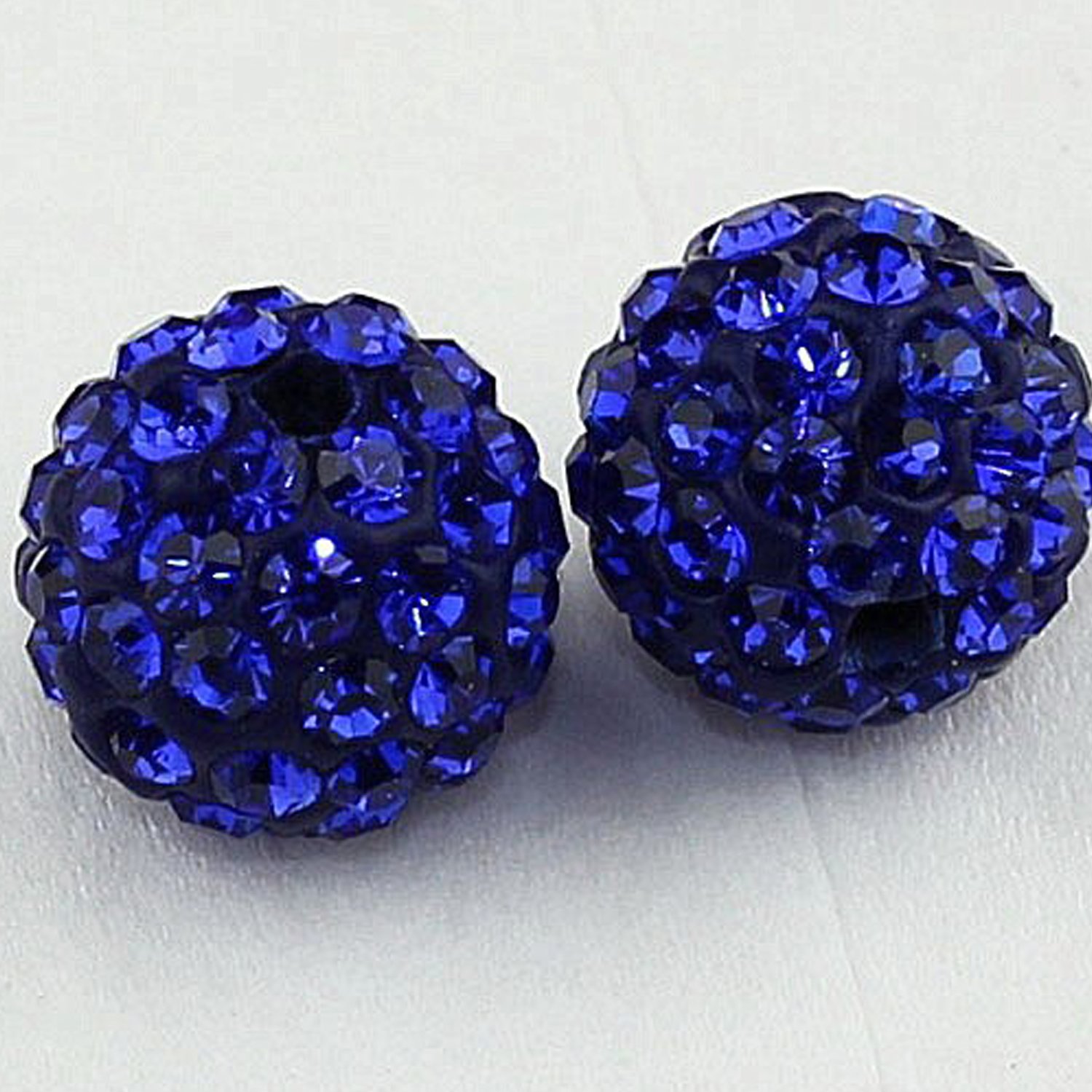 RUBYCA 8mm Royal Blue Pave Czech Crystal Disco Ball Clay Beads - 20pcs for Shamballa Bracelets, DIY Jewelry Making, Bohemian Style Accessories | Perfect for Festival, Party, Yoga & Meditation Jewelry